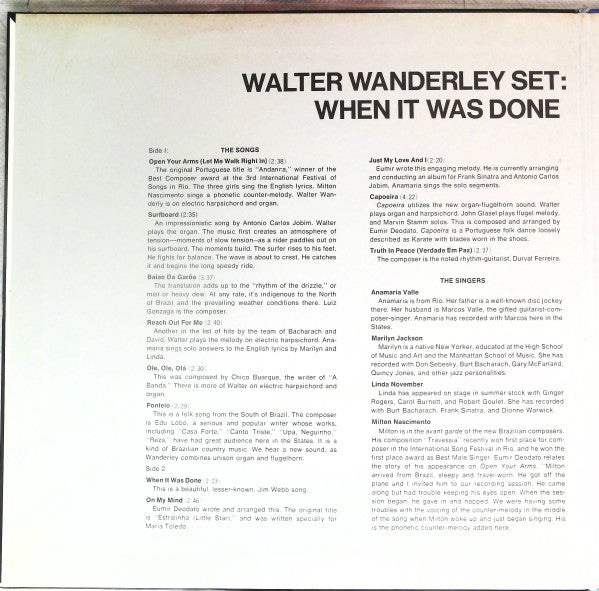 Walter Wanderley Set - When It Was Done (LP, Album, Gat)