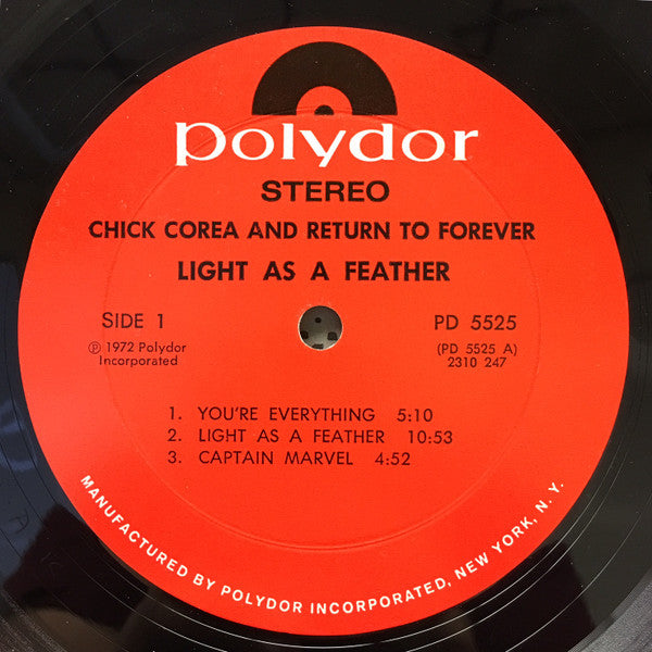 Chick Corea & Return To Forever - Light As A Feather (LP, Album, Mon)