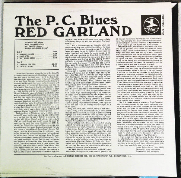 Red Garland - The P.C. Blues (LP, Album, RM)