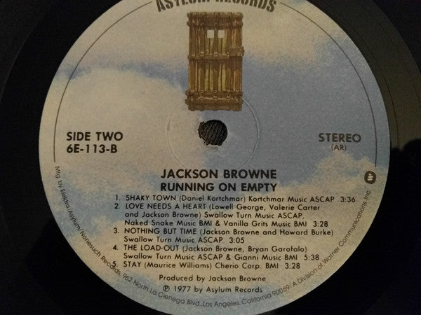 Jackson Browne - Running On Empty (LP, Album, AR)