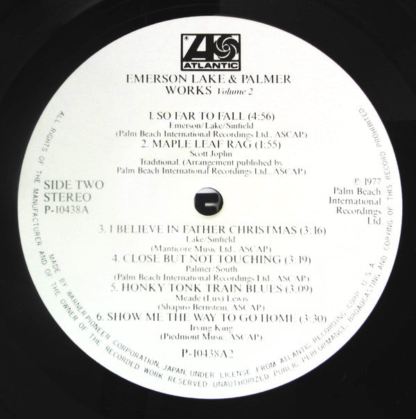 Emerson Lake & Palmer* - Works Volume 2 (LP, Album, Emb)