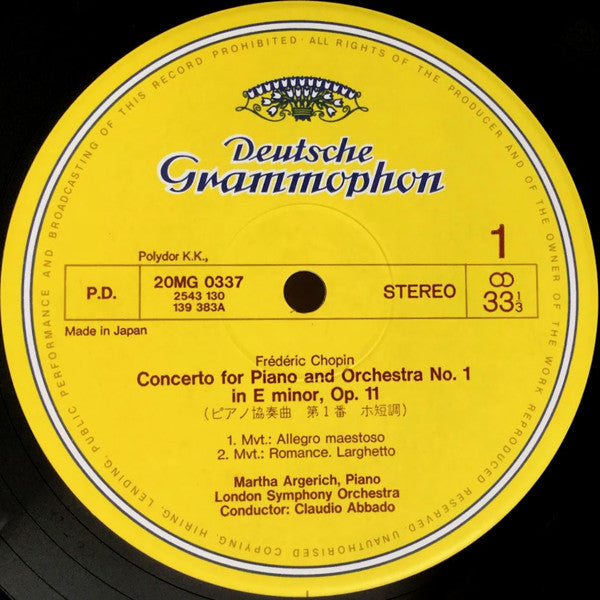 Frédéric Chopin - Piano Concerto No.1 / Piano Concerto No.1(LP, RE)