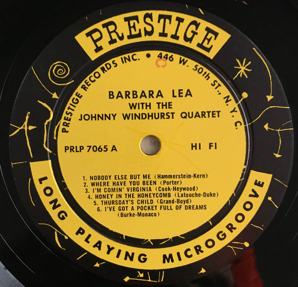 Barbara Lea - Barbara Lea With The Johnny Windhurst Quintets(LP, Al...