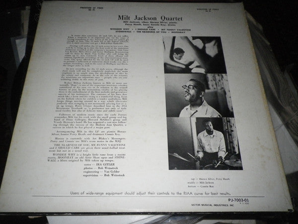 Milt Jackson - Milt Jackson Quartet (LP, Album, Mono, RE)