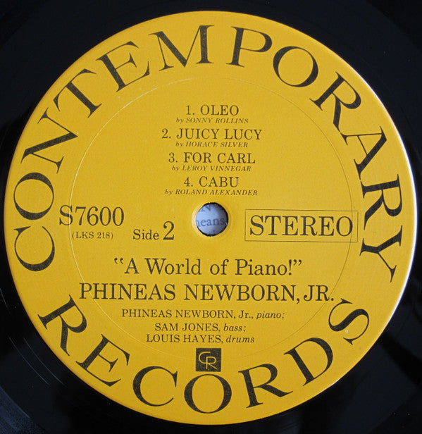Phineas Newborn Jr. - A World Of Piano ! (LP, Album, RP)