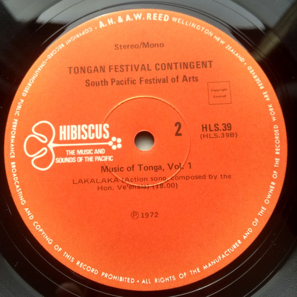 Tongan Festival Contingent - Musc of Tonga, Vol. 1 (LP, Album, Mono)