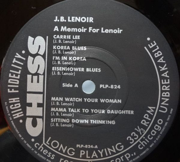 J.B. Lenoir - A Memoir For Lenoir (2xLP, Comp)