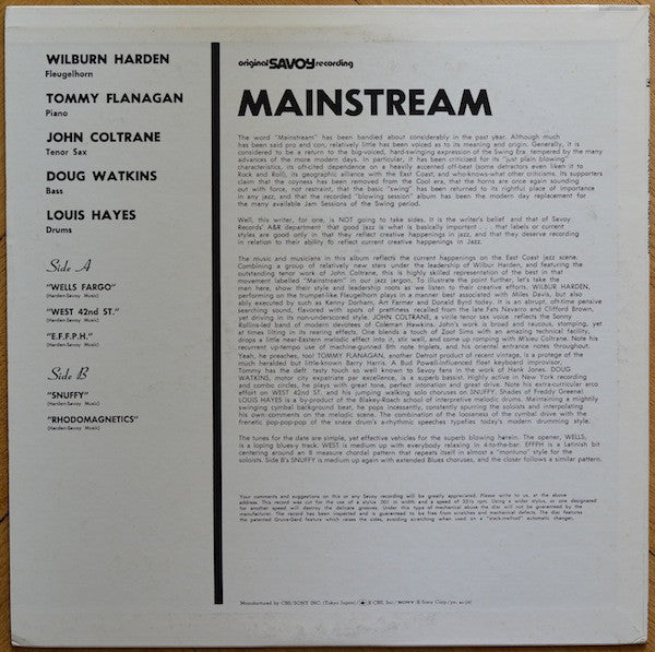 Wilbur Harden - Mainstream 1958 - The East Coast Jazz Scene(LP, Alb...