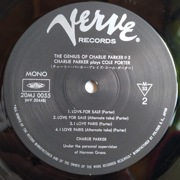 Charlie Parker - Charlie Parker Plays Cole Porter(LP, Album, Mono, RE)