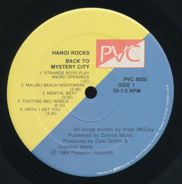 Hanoi Rocks - Back To Mystery City (LP, Album)