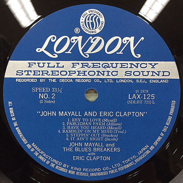 John Mayall With Eric Clapton - Blues Breakers (LP, Album, RE)