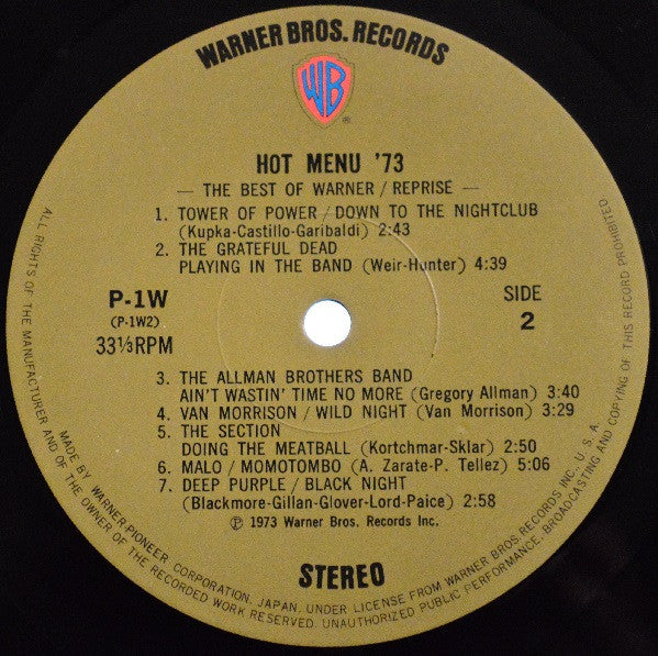 Various - Hot Menu '73  -The Best Of Warner/Reprise/Atlantic-(2xLP,...