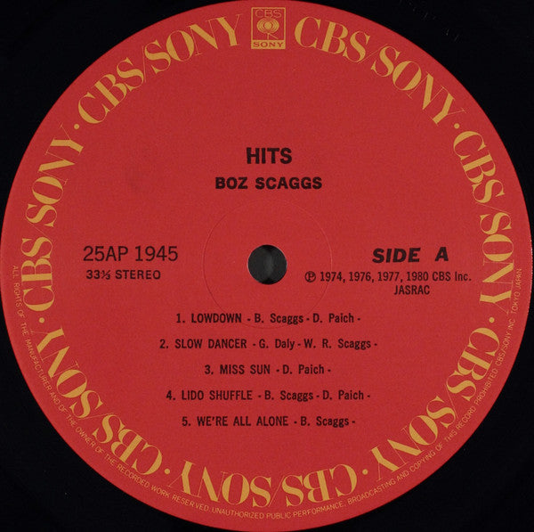 Boz Scaggs - Hits! (LP, Comp)