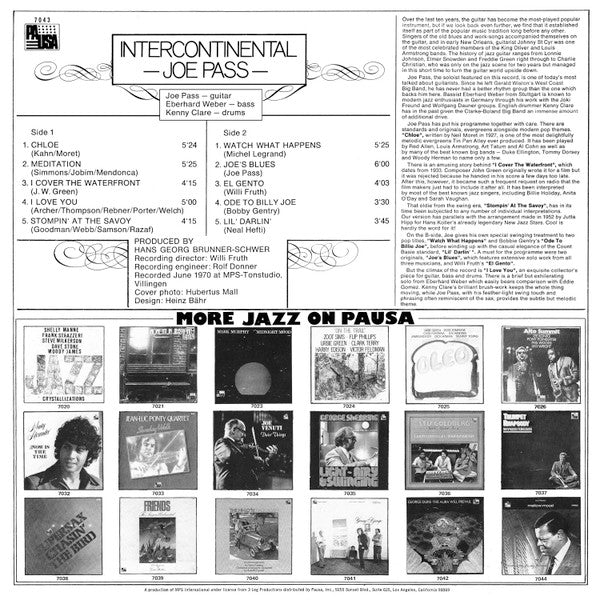 Joe Pass - Intercontinental (LP, Album, DBX)