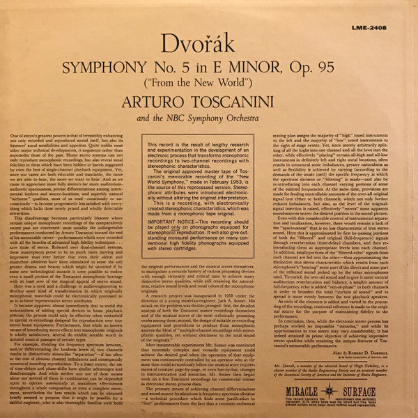 Antonín Dvořák - Dvořák's Symphony ""From The New World""(LP)