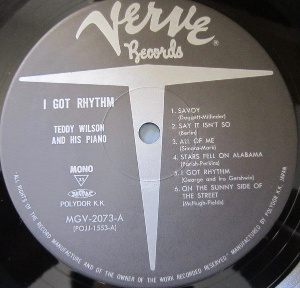 Teddy Wilson - I Got Rhythm (LP, Album, Mono, RE)