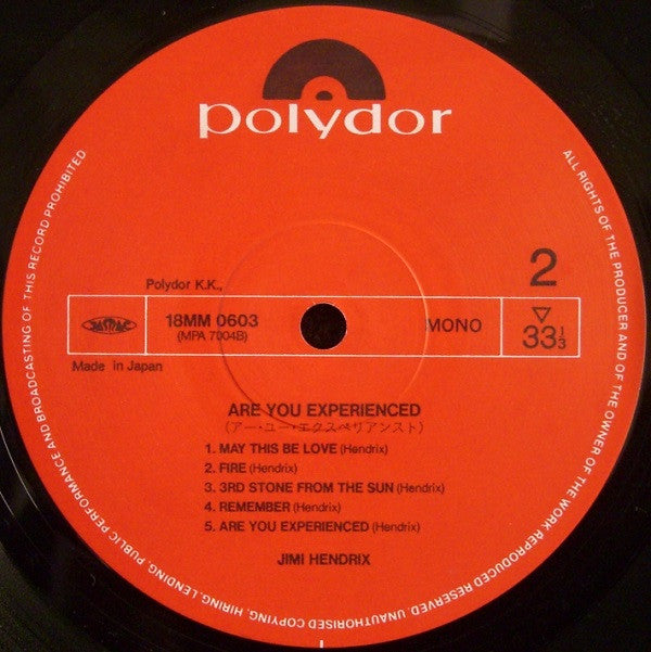 The Jimi Hendrix Experience - Are You Experienced(LP, Album, Mono, RE)