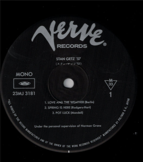Stan Getz - Stan Getz '57 (LP, Album, Mono, RE, wit)