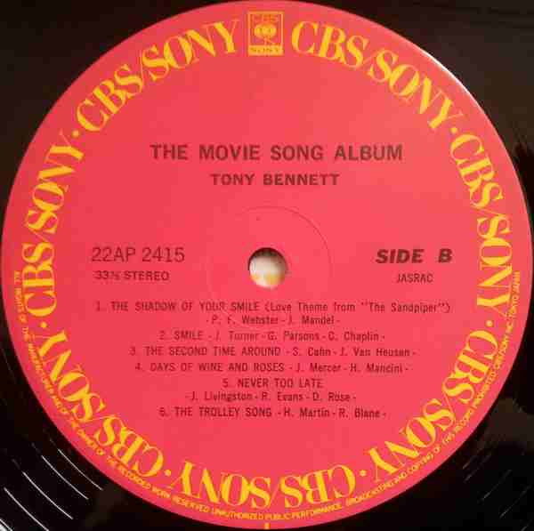 Tony Bennett - The Movie Song Album (LP, Album, RE)