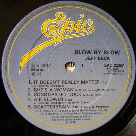 Jeff Beck - Blow By Blow (LP, Album, RP)
