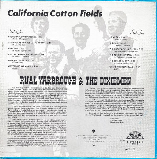 Rual Yarbrough And The Dixiemen - California Cottonfields (LP, Album)