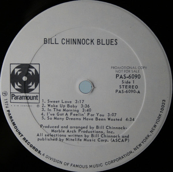 Bill Chinnock - Bill Chinnock Blues (LP, Album, Promo)