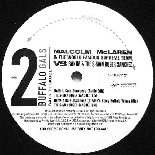 Malcolm McLaren - Buffalo Gals (Back To Skool)(12", Promo)