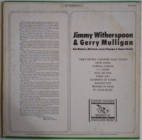 Jimmy Witherspoon - Jimmy Witherspoon & Gerry Mulligan(LP, Album, RE)