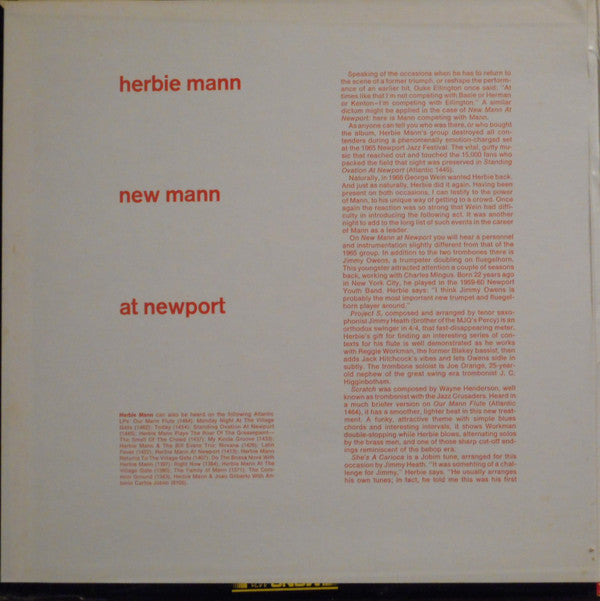 Herbie Mann - New Mann At Newport (LP, Album, gat)