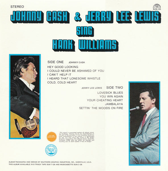 Johnny Cash - Johnny Cash & Jerry Lee Lewis Sing Hank Williams(LP, ...