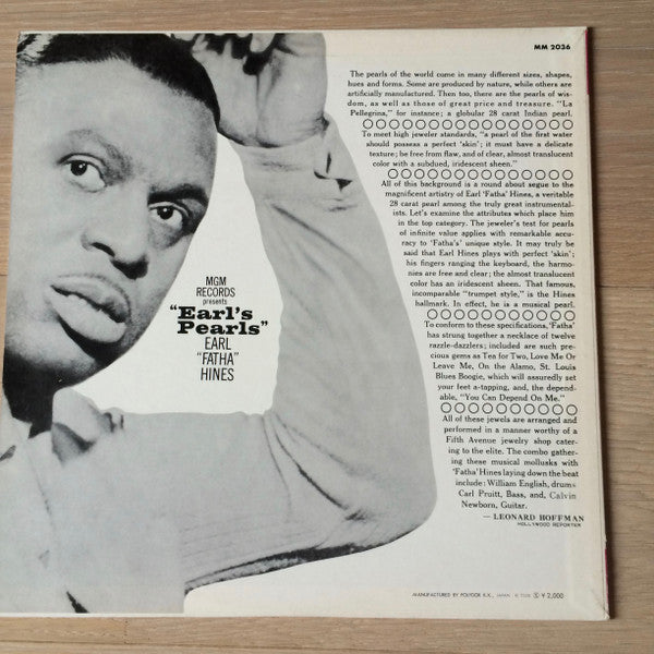 Earl ""Fatha"" Hines* - Earl's Pearls (LP, Album, Promo, RE)