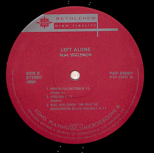 Mal Waldron - Left Alone (LP, Album, RE)