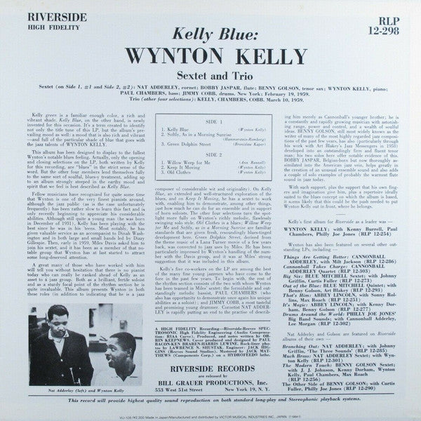 Wynton Kelly - Kelly Blue (LP, Album, RE)