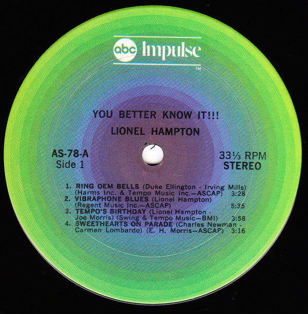 Lionel Hampton - You Better Know It!!! (LP, Album, RE, Gat)