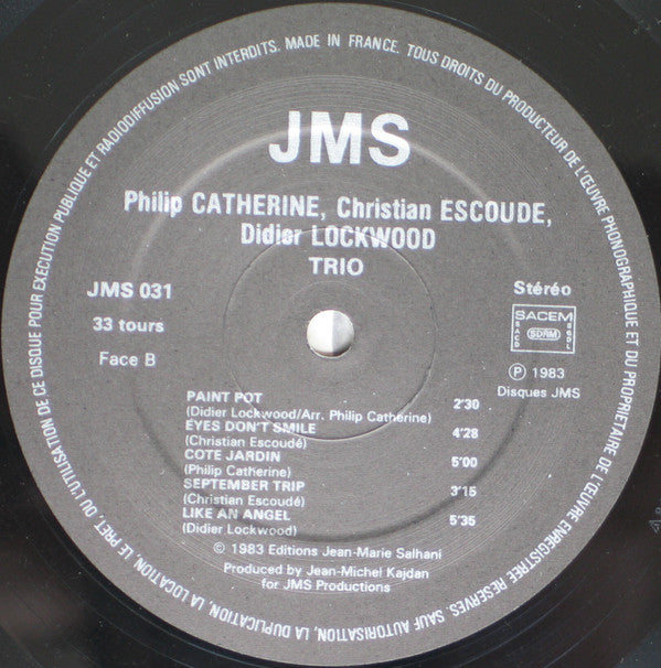 Catherine* / Escoude* / Lockwood* - Trio (LP, Album)