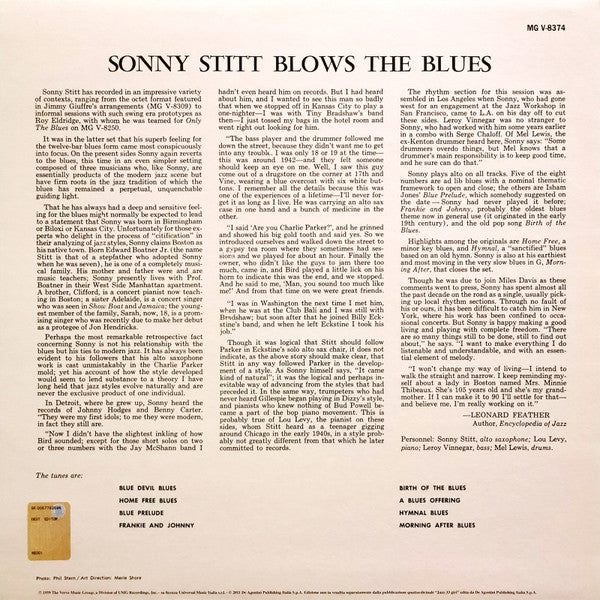 Sonny Stitt - Blows The Blues (LP, Album, RE, 180)