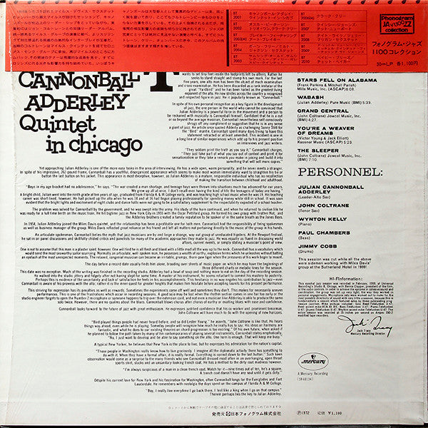 Cannonball Adderley Quintet* - In Chicago (LP, Album, RE)