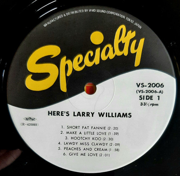 Larry Williams (3) - Here's Larry Williams (LP, Album, RE)