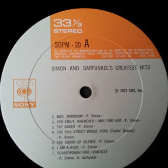 Simon & Garfunkel - Simon And Garfunkel's Greatest Hits(LP, Comp, Gat)