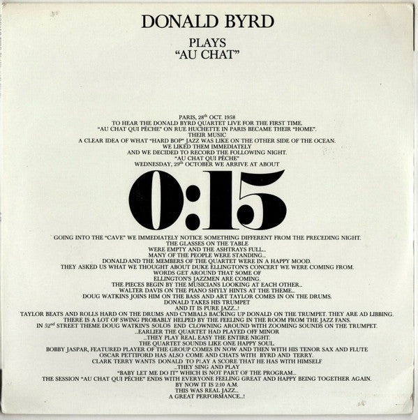 Donald Byrd - Plays ""Au Chat"" (2xLP, Mono, Gat)