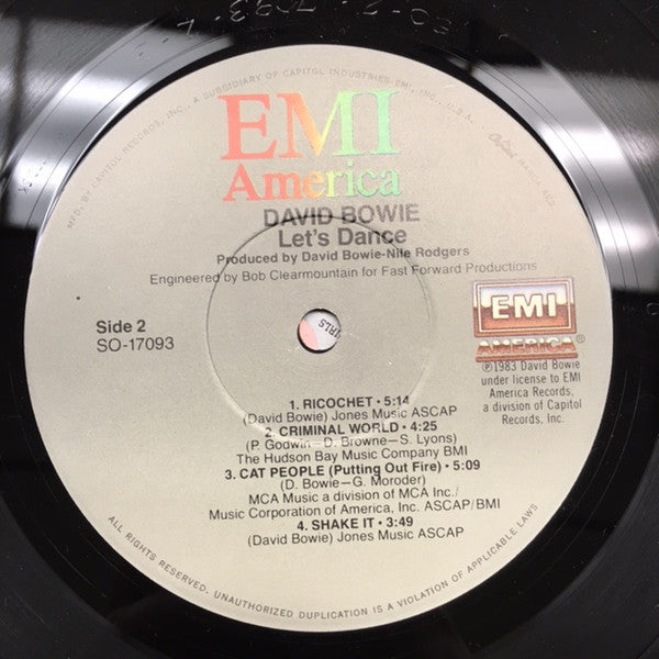 David Bowie - Let's Dance (LP, Album, Jac)