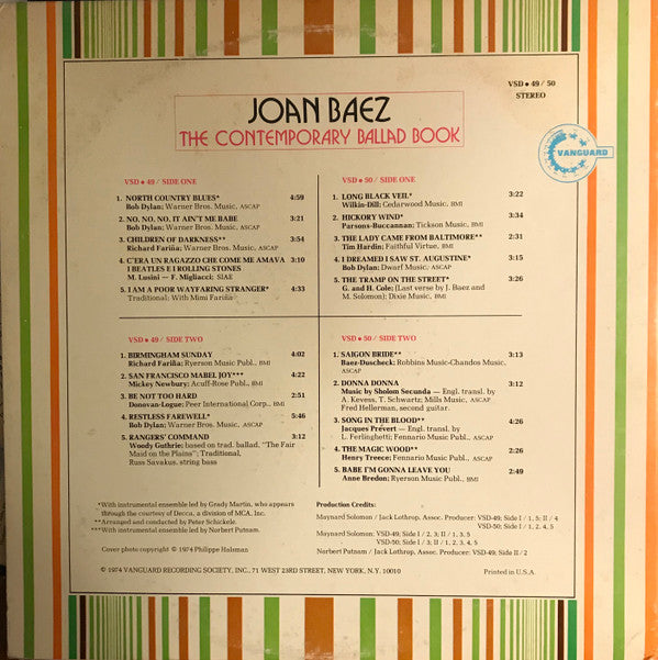 Joan Baez - The Contemporary Ballad Book (2xLP, Comp, Pit)