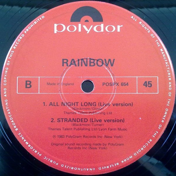 Rainbow - Can't Let You Go (12"", Single)