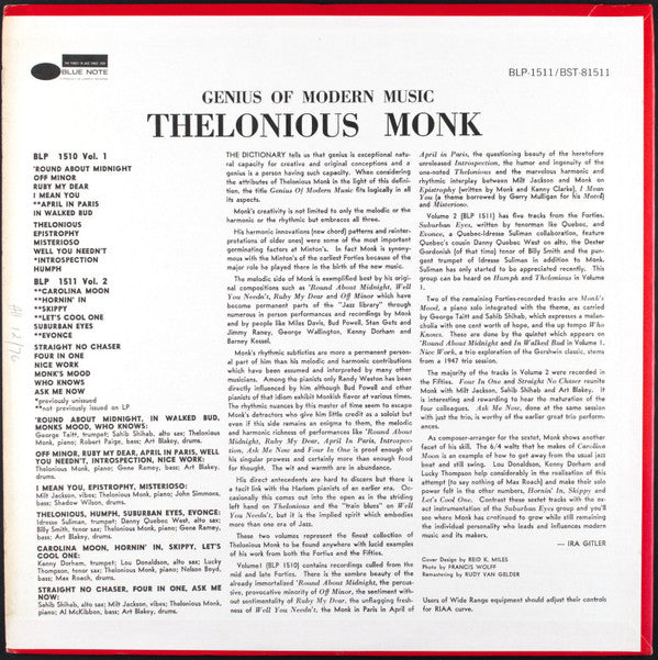 Thelonious Monk - Genius Of Modern Music Volume 2 (LP, Comp, RE, RM)