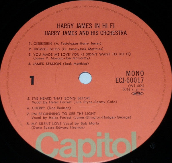 Harry James (2) - Harry James In Hi-fi (LP, Album, Mono, RE, wit)