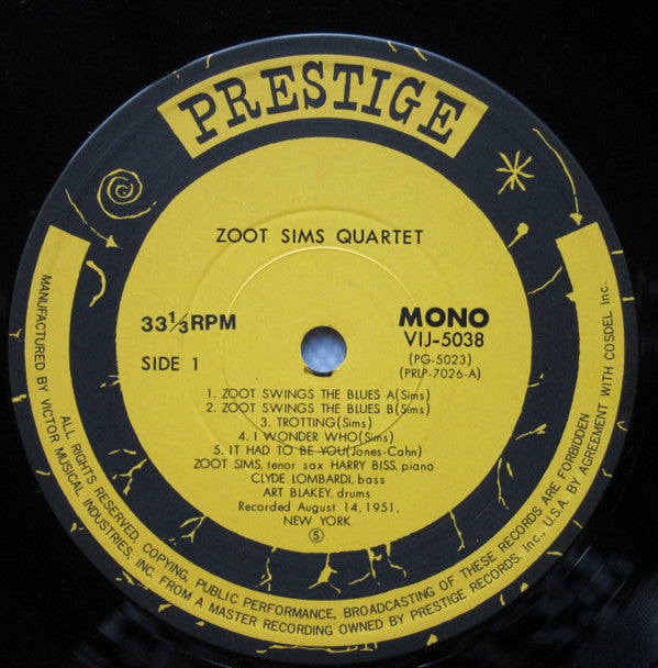 Zoot Sims - Quartets (LP, Album, Mono, RE)