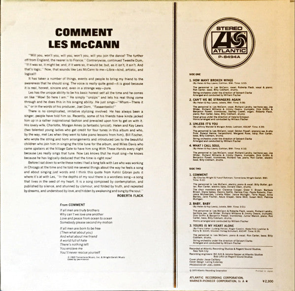 Les McCann - Comment (LP, Album)