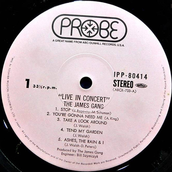 James Gang - Live In Concert (LP, Album)