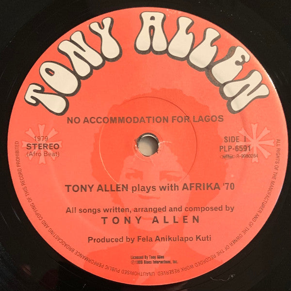 Tony Allen - No Accommodation For Lagos(LP, Album, RE)