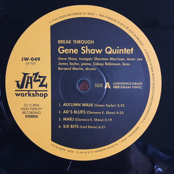 Gene Shaw Quintet - Breakthrough (LP, Album, Ltd, RE, RM, 180)